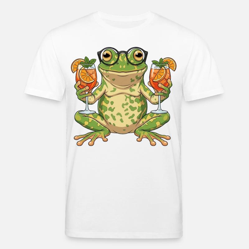 Frosch mit Cocktailgläsern - Stanley/Stella Unisex Bio-T-Shirt CREATOR - Weiß