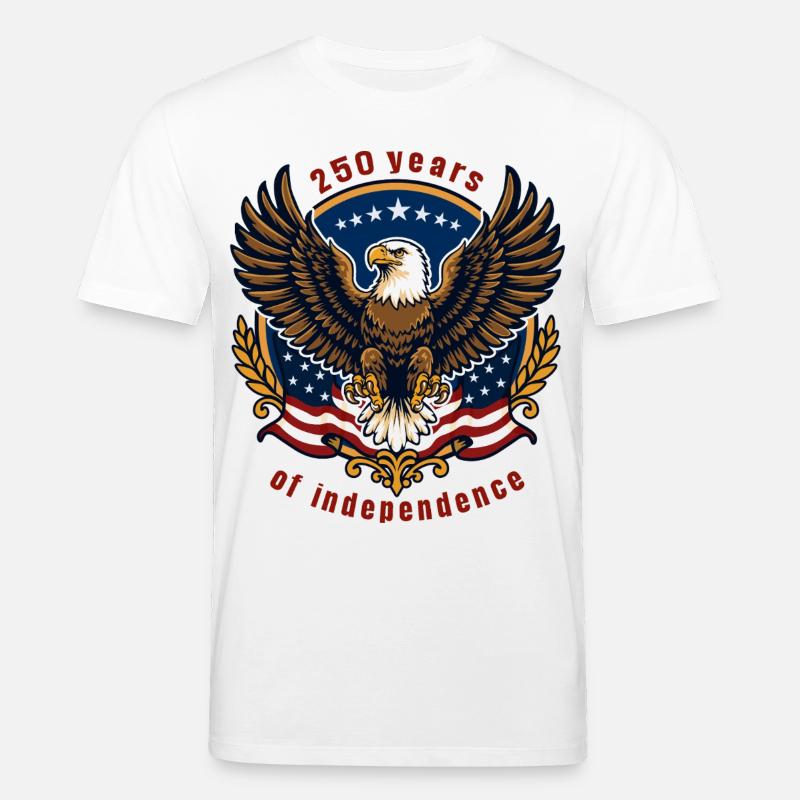 Aigle de la Liberté 250 ans - T-shirt bio CREATOR Stanley/Stella Unisexe - blanc