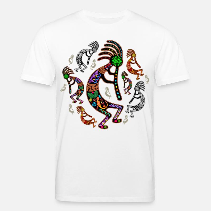 Couleurs arc-en-ciel Kokopelli - T-shirt bio CREATOR Stanley/Stella Unisexe - blanc