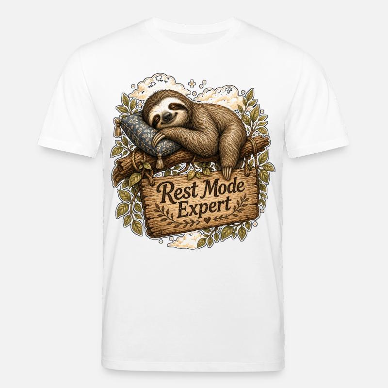 Rest Mode Expert Faultier - Stanley/Stella Unisex Bio-T-Shirt CREATOR  - Weiß