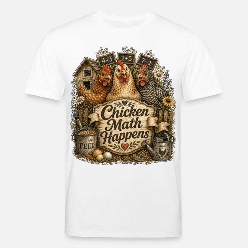 Chicken Math Happens - Stanley/Stella Unisex Bio-T-Shirt CREATOR  - Weiß
