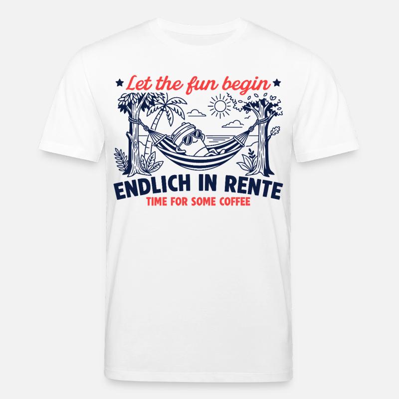 Endlich in Rente Retro Kaffee - Stanley/Stella Unisex Bio-T-Shirt CREATOR - Weiß