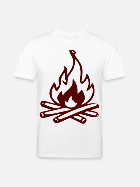 Silhouette Feu de camp rouge - T-shirt bio CREATOR Stanley/Stella Unisexe - blanc