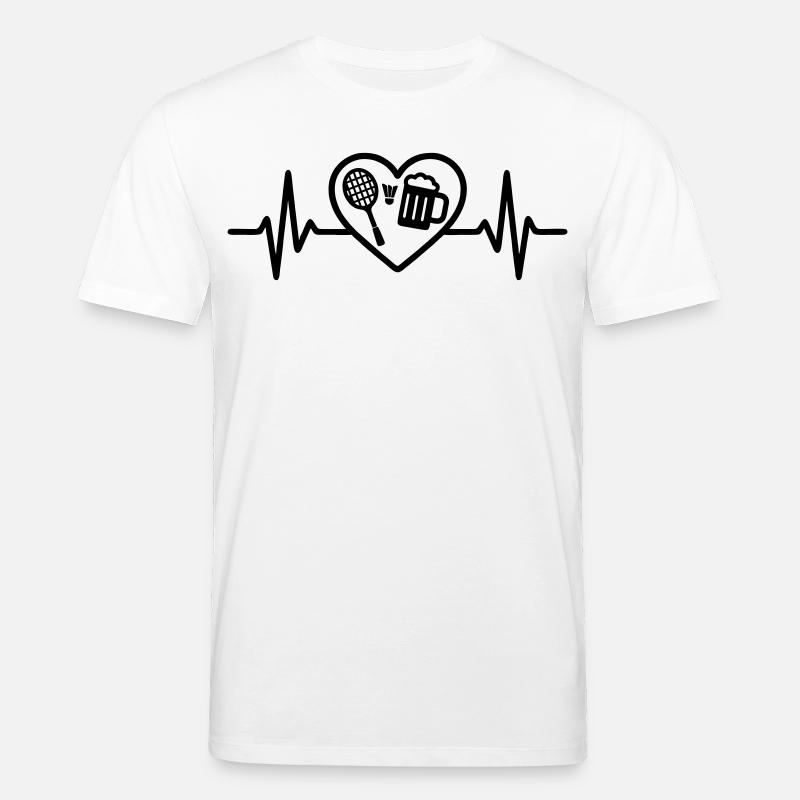 Herz Badminton Bier - Stanley/Stella Unisex Bio-T-Shirt CREATOR  - Weiß