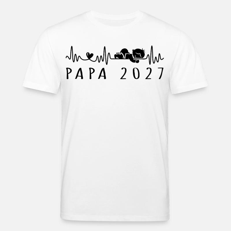 Futur Papa 2027 Annonce Grossesse - Stanley/Stella Unisex Bio-T-Shirt CREATOR  - Weiß