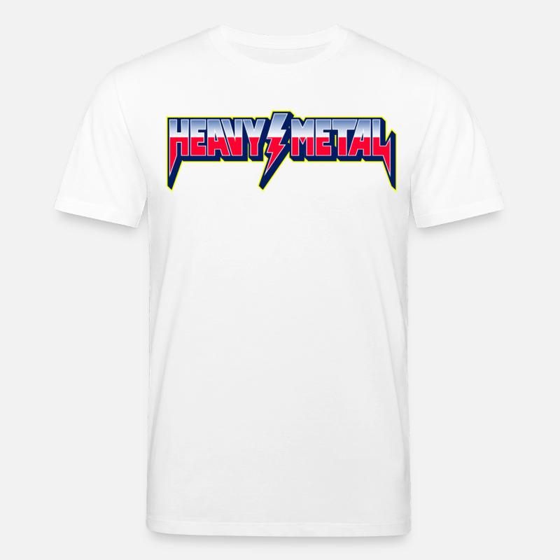 Heavy Metal 3D-Logo mit Blitz - Stanley/Stella Unisex Bio-T-Shirt CREATOR  - Weiß