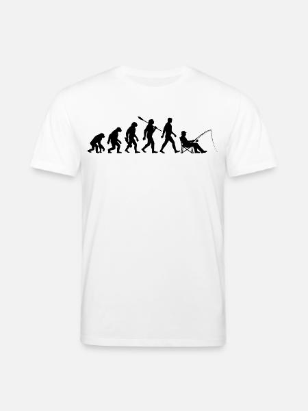 Evolution - Fishing, Angler Gift - Stanley/Stella CREATOR Unisex Organic T-Shirt - white