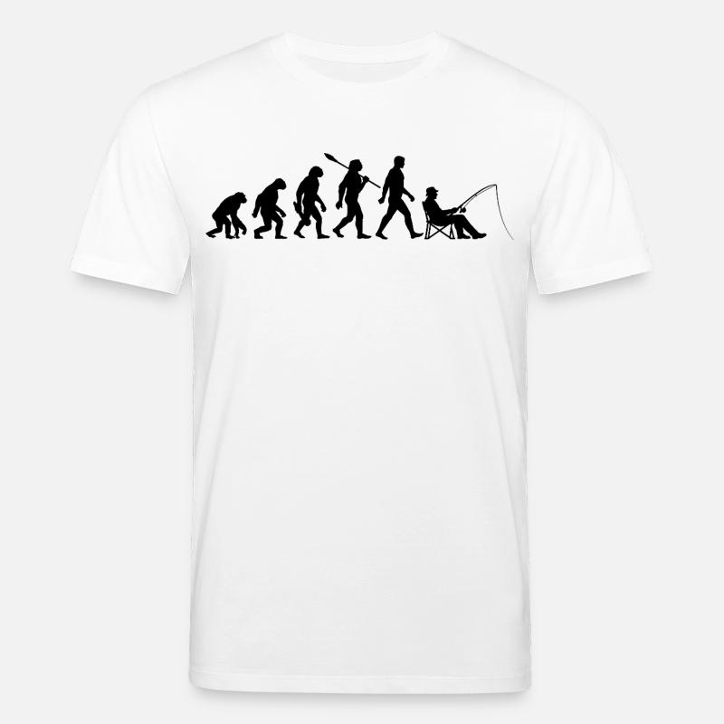 Evolution - Fishing, Angler Gift - Stanley/Stella CREATOR Unisex Organic T-Shirt - white
