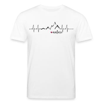 Liebe Natur Berge Herzfrequenz EKG - Grafikdesign - Stanley/Stella Unisex Bio-T-Shirt CREATOR  - Weiß - Vorne - Alina (178cm) & Michal (187cm)