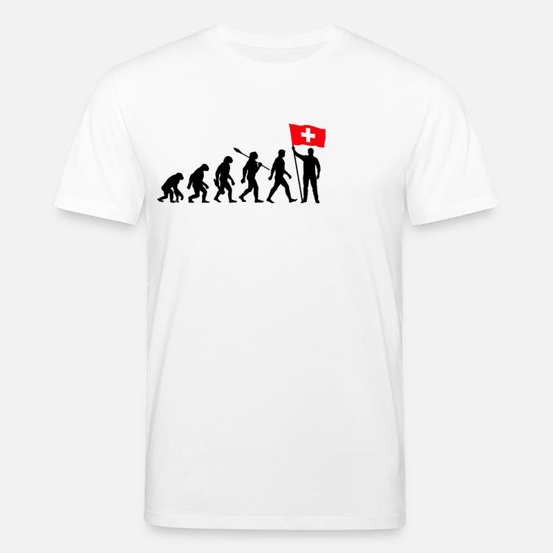 Schweiz - Evolution - Flagge - Nation - Stanley/Stella Unisex Bio-T-Shirt CREATOR - Weiß