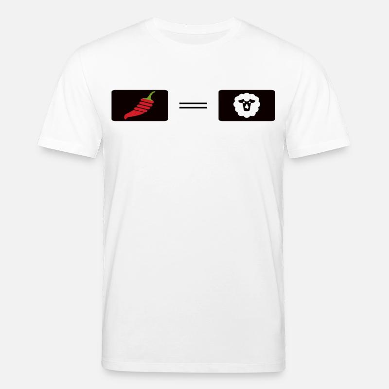 Feuriger Chili-Pfeffer mit Schaf-Design - Stanley/Stella Unisex Bio-T-Shirt CREATOR  - Weiß