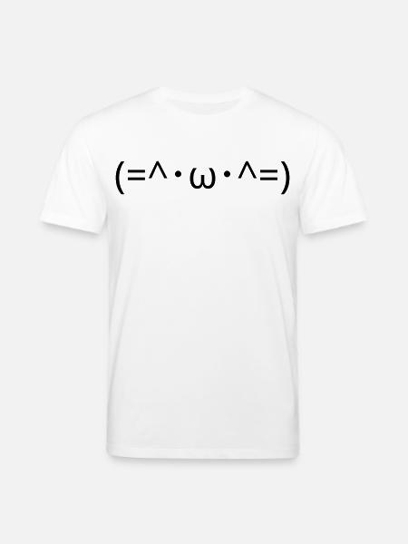 Chats Émote (=^・ω・^=) Chat mignon Kaomoji - T-shirt bio CREATOR Stanley/Stella Unisexe - blanc