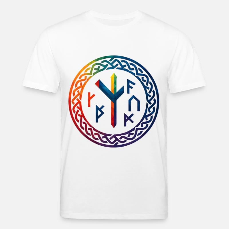 WPAP Polygon Stil - mythischer Runenring - Stanley/Stella Unisex Bio-T-Shirt CREATOR  - Weiß