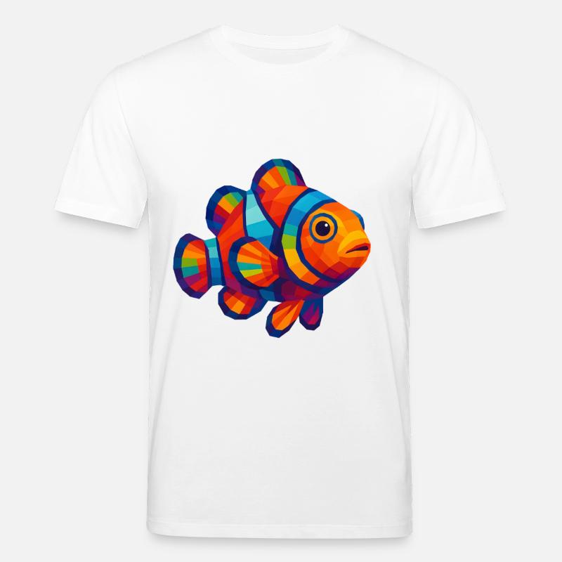 WPAP Polygon Stil Tiere - Clownfisch - Stanley/Stella Unisex Bio-T-Shirt CREATOR  - Weiß