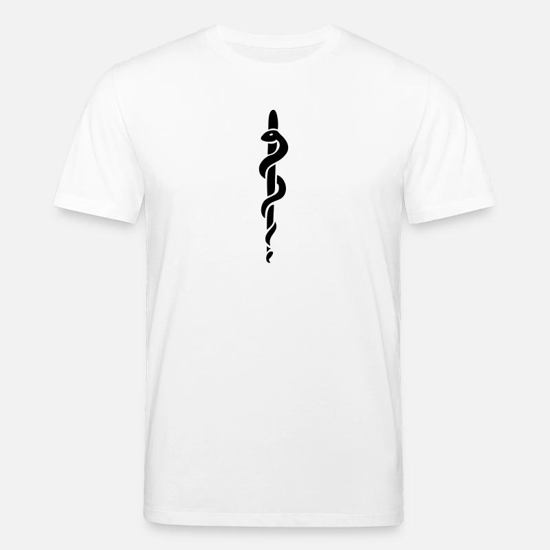 bâton d'Asclépios Esculape médecin - T-shirt bio CREATOR Stanley/Stella Unisexe - blanc
