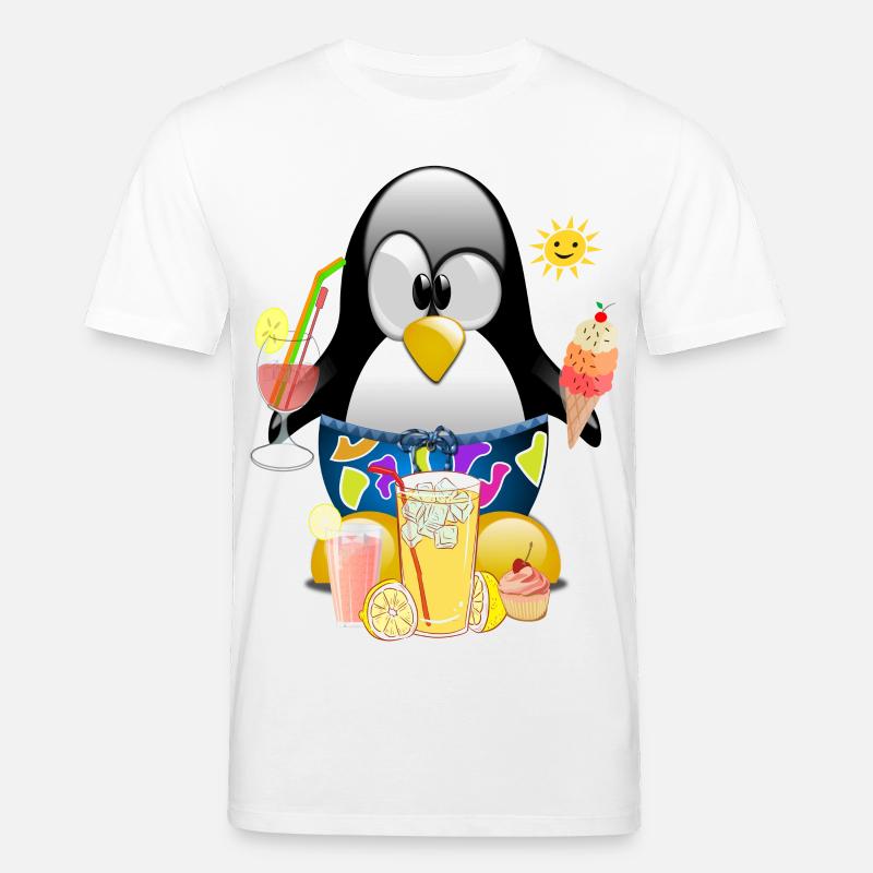 Pinguin, Eiscreme - Stanley/Stella Unisex Bio-T-Shirt CREATOR  - Weiß