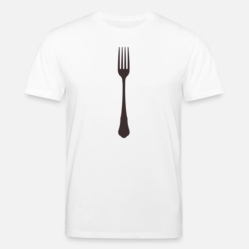 Fork Silhouette - Stanley/Stella CREATOR Unisex Organic T-Shirt - white