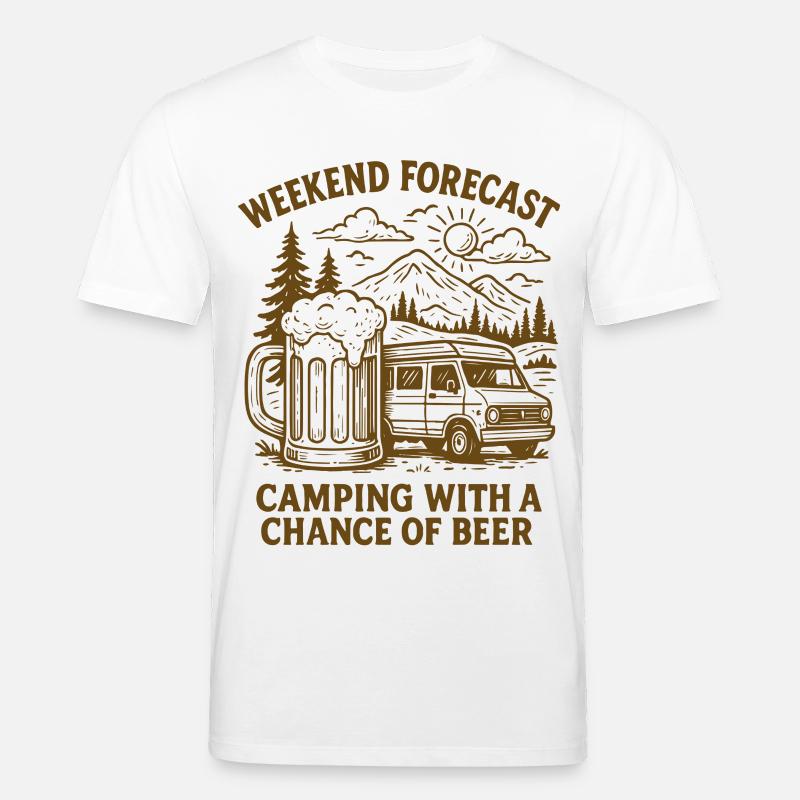 Wochenendvorhersage Camping Mit Bier - Stanley/Stella Unisex Bio-T-Shirt CREATOR  - Weiß