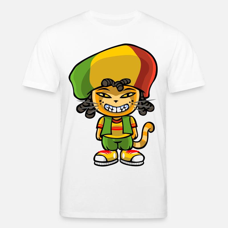 Reggae katze - Stanley/Stella Unisex Bio-T-Shirt CREATOR  - Weiß