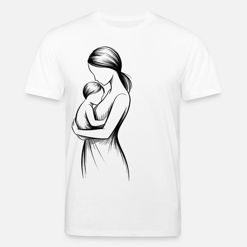 Schwarz-Weiß MutterKind Silhouette - Stanley/Stella Unisex Bio-T-Shirt CREATOR  - Weiß