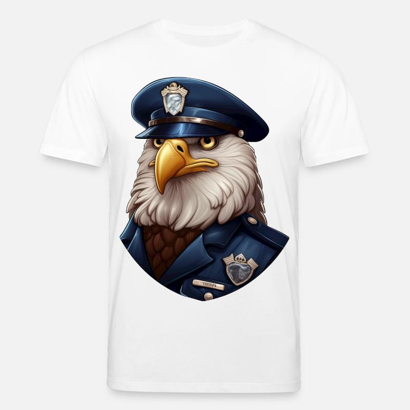 Polizei Eule - Stanley/Stella Unisex Bio-T-Shirt CREATOR  - Weiß