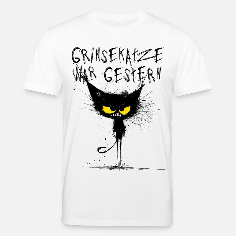 Grimmige Katze - Grinsekatze war gestern - Stanley/Stella Unisex Bio-T-Shirt CREATOR  - Weiß