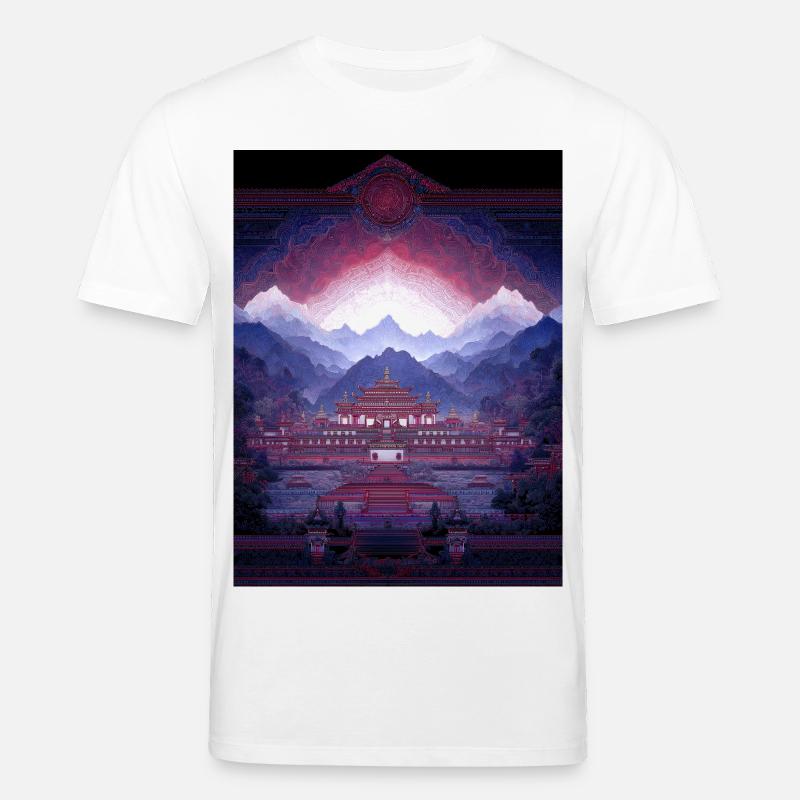 Psy Art - Pagode in Berglandschaft - Stanley/Stella Unisex Bio-T-Shirt CREATOR  - Weiß