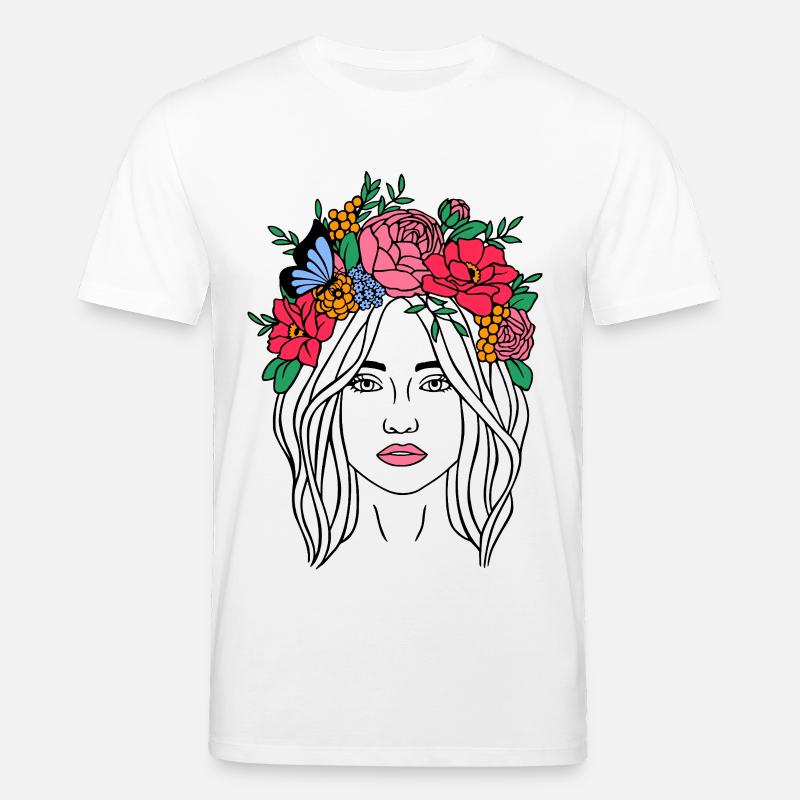 Boho Blumenfrau - Stanley/Stella Unisex Bio-T-Shirt CREATOR  - Weiß