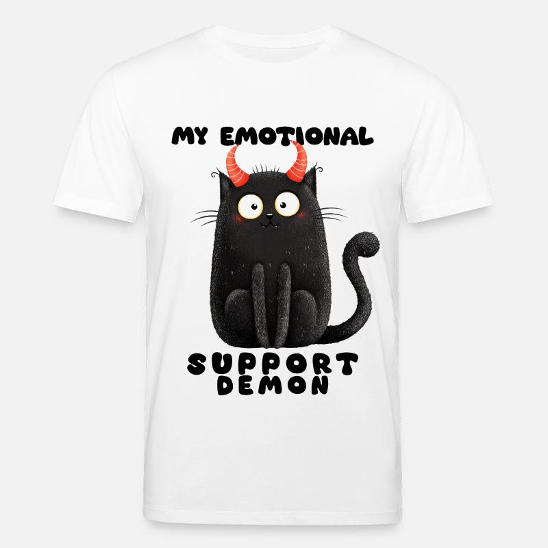 Emotionaler Support-Dämon – Lustige Katzen Edition - Stanley/Stella Unisex Bio-T-Shirt CREATOR  - Weiß