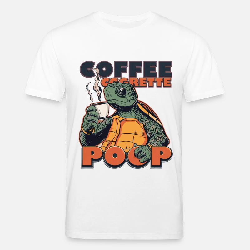Lizard Schildkröte Kaffee Kippe Gaffel Zigarette - Stanley/Stella Unisex Bio-T-Shirt CREATOR  - Weiß