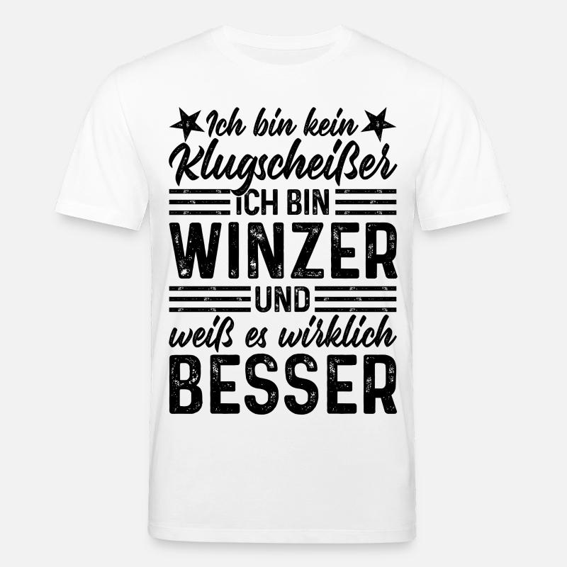 Winzer - Ich bin kein Klugscheißer - Stanley/Stella Unisex Bio-T-Shirt CREATOR  - Weiß