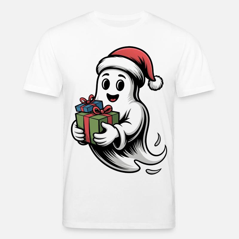 Weihnachtsgeist mit Geschenk - Stanley/Stella Unisex Bio-T-Shirt CREATOR  - Weiß