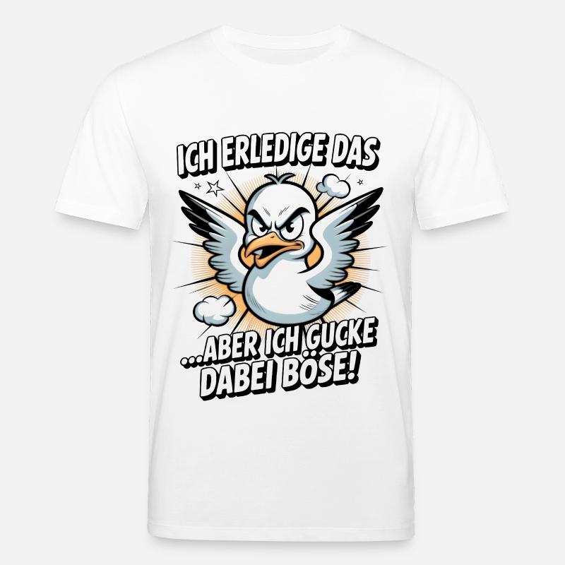 Ich erledige das  Möwe Witziger Vogel - Stanley/Stella Unisex Bio-T-Shirt CREATOR  - Weiß