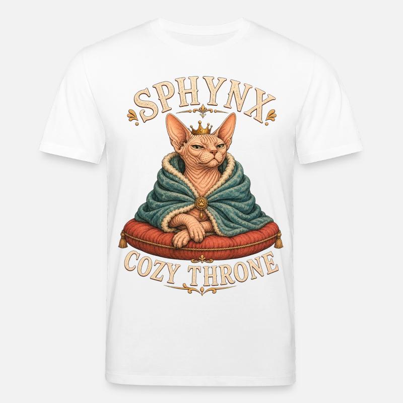 SPHYNX TRÔNE DOUILLET Chat - T-shirt bio CREATOR Stanley/Stella Unisexe - blanc