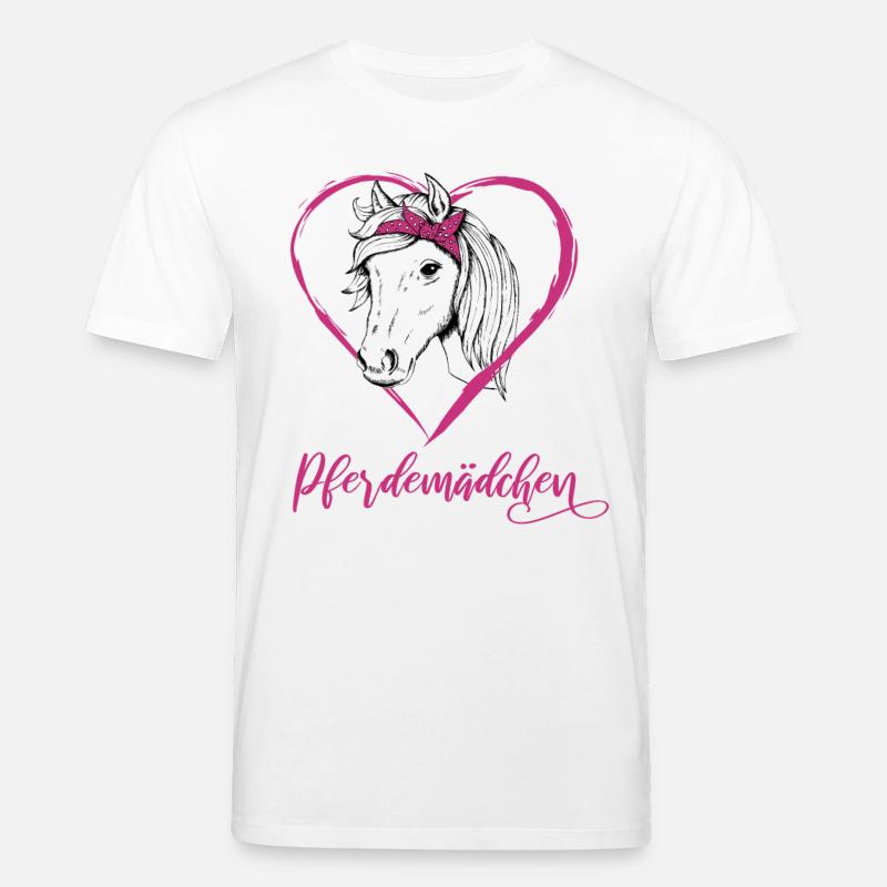 Pferdemädchen Reiten Pferde Herz Geschenk - Stanley/Stella Unisex Bio-T-Shirt CREATOR - Weiß