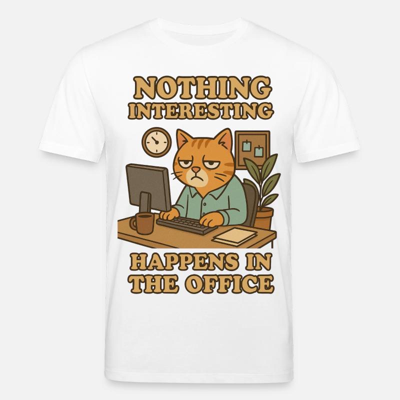 Nothing Interesting Office Katze - Stanley/Stella Unisex Bio-T-Shirt CREATOR  - Weiß