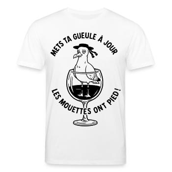 breizh Mets ta gueule à jour les mouettes ont pied - T-shirt bio CREATOR Stanley/Stella Unisexe - blanc - Devant - Alina (178cm) & Michal (187cm)