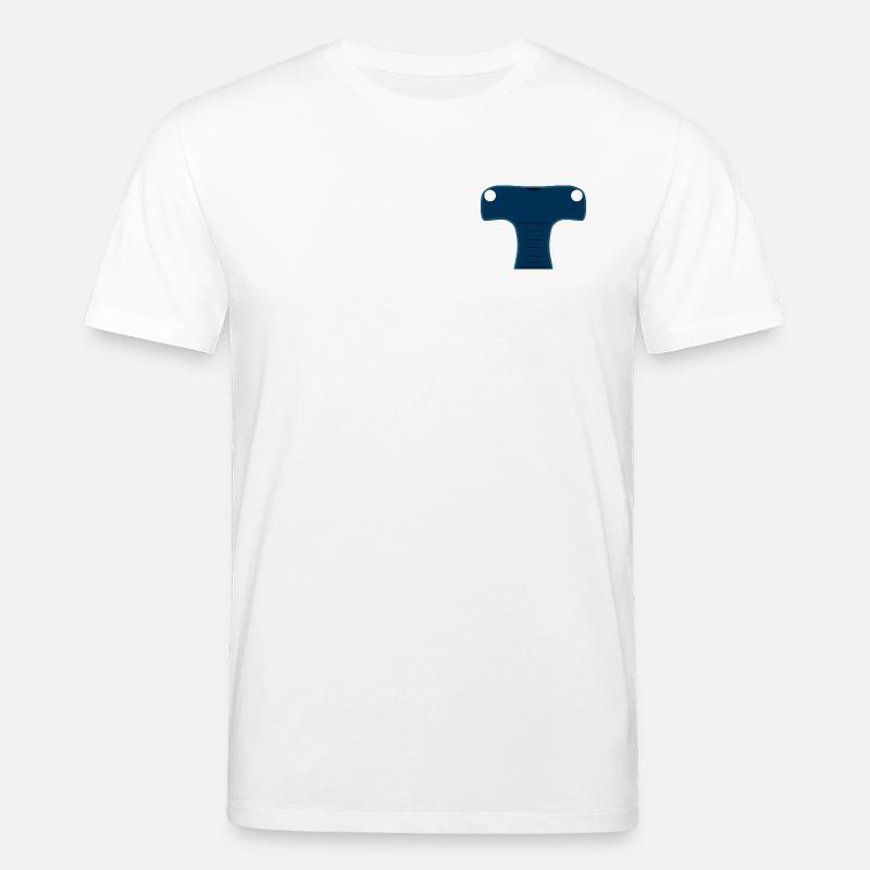 Mitternachtsblauer stilisierter Hammerhai-Kopf - Stanley/Stella Unisex Bio-T-Shirt CREATOR  - Weiß