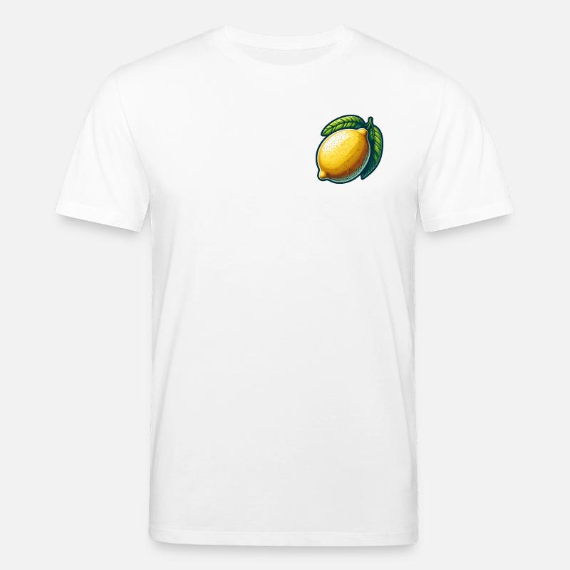 Citron éclatant avec feuilles graphique - T-shirt bio CREATOR Stanley/Stella Unisexe - blanc