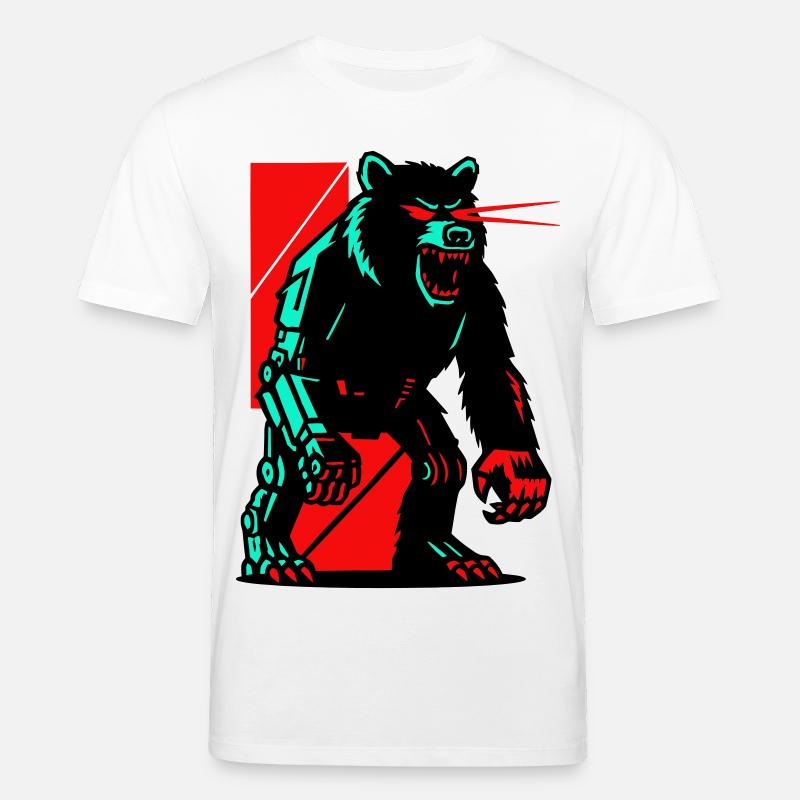 Mecha Techno Bär - Stanley/Stella Unisex Bio-T-Shirt CREATOR  - Weiß