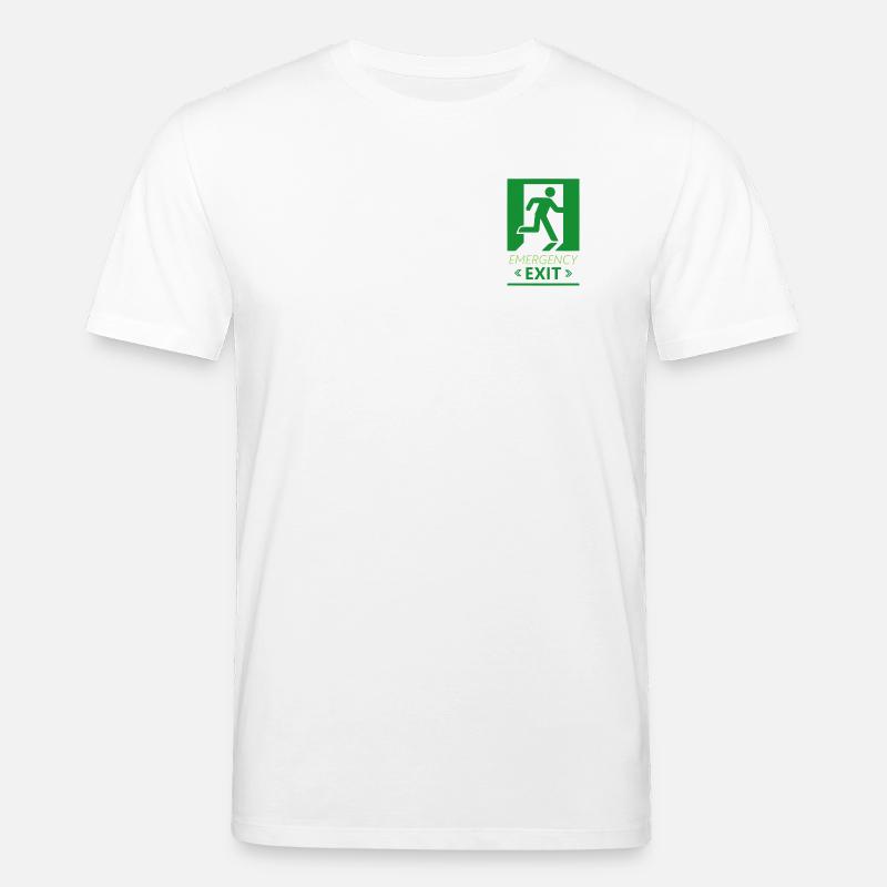 Emergency Exit Basic Green - Stanley/Stella CREATOR Unisex Organic T-Shirt - white