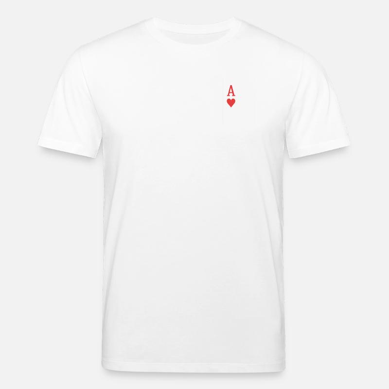 Rotes Herz-Ass auf schwarzem Hintergrund - Stanley/Stella Unisex Bio-T-Shirt CREATOR  - Weiß