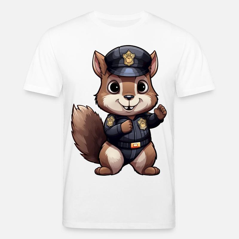 Eichhörnchen Polizist - Stanley/Stella Unisex Bio-T-Shirt CREATOR  - Weiß