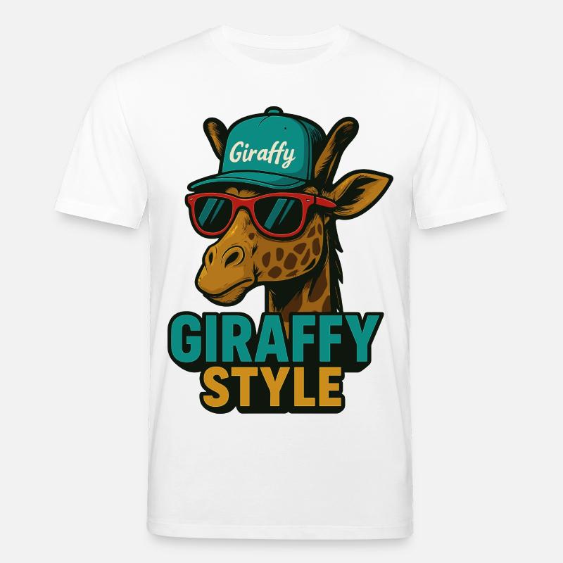 Giraffy Style Giraffe mit Cap - Stanley/Stella Unisex Bio-T-Shirt CREATOR  - Weiß