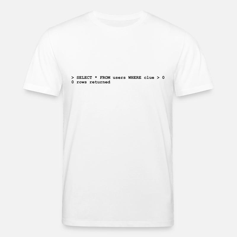 Coder No Clue (1c, NEU) - T-shirt bio CREATOR Stanley/Stella Unisexe - blanc