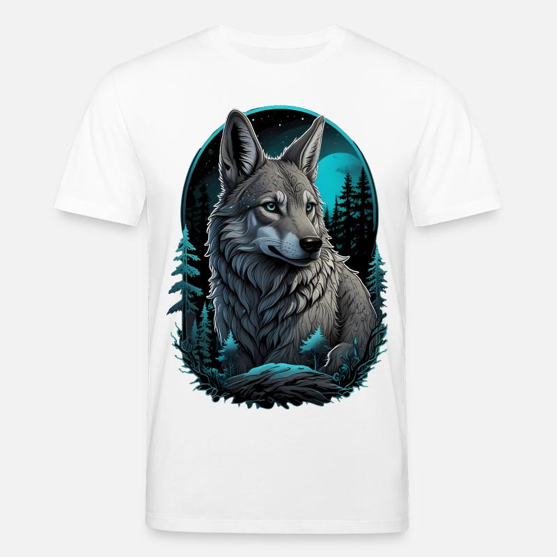 Mystischer Wolf bei Vollmond - Stanley/Stella Unisex Bio-T-Shirt CREATOR  - Weiß