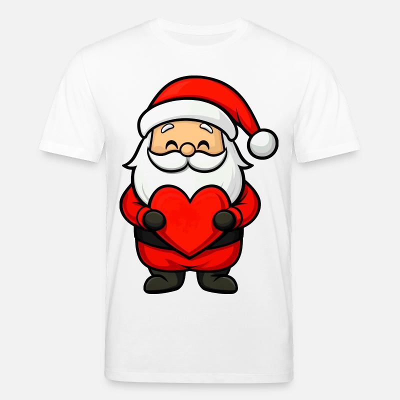 Weihnachtsmann mit Herz - Stanley/Stella Unisex Bio-T-Shirt CREATOR  - Weiß