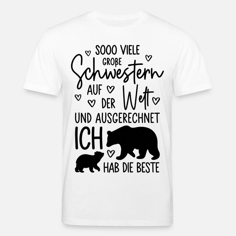 Mädchen Schwestern Bären Beste große Schwester - Stanley/Stella Unisex Bio-T-Shirt CREATOR  - Weiß