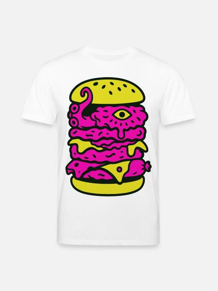 Monsterburger im Pop-Art Stil - Stanley/Stella Unisex Bio-T-Shirt CREATOR  - Weiß