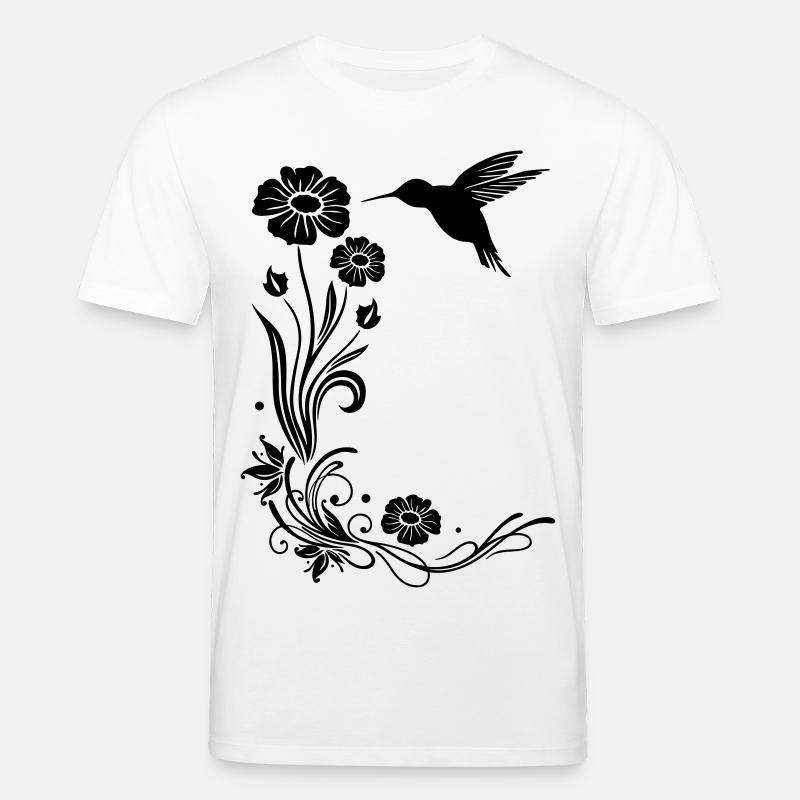 Kolibri Blumen - Stanley/Stella Unisex Bio-T-Shirt CREATOR  - Weiß
